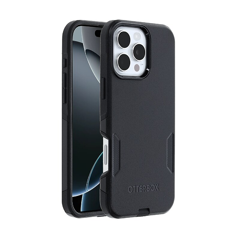 OtterBox Commuter MagSafe Phone Case for Apple iPhone 16 Pro Max, Shock Absorbing, Black (77-99708) image 1