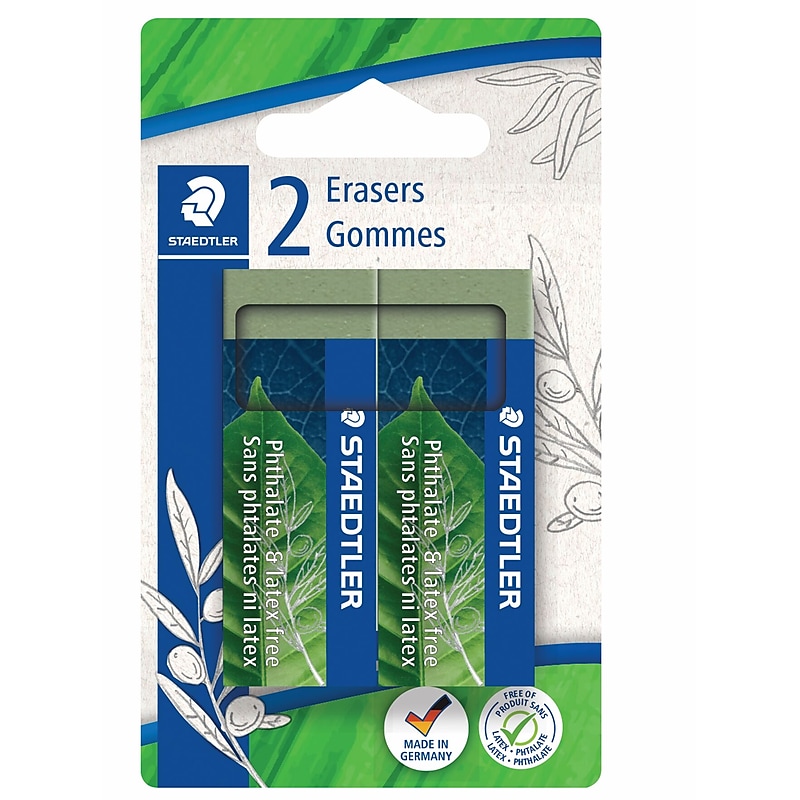 Staedtler Eraser, Green, 2/Pack (526 80BK2) image 1