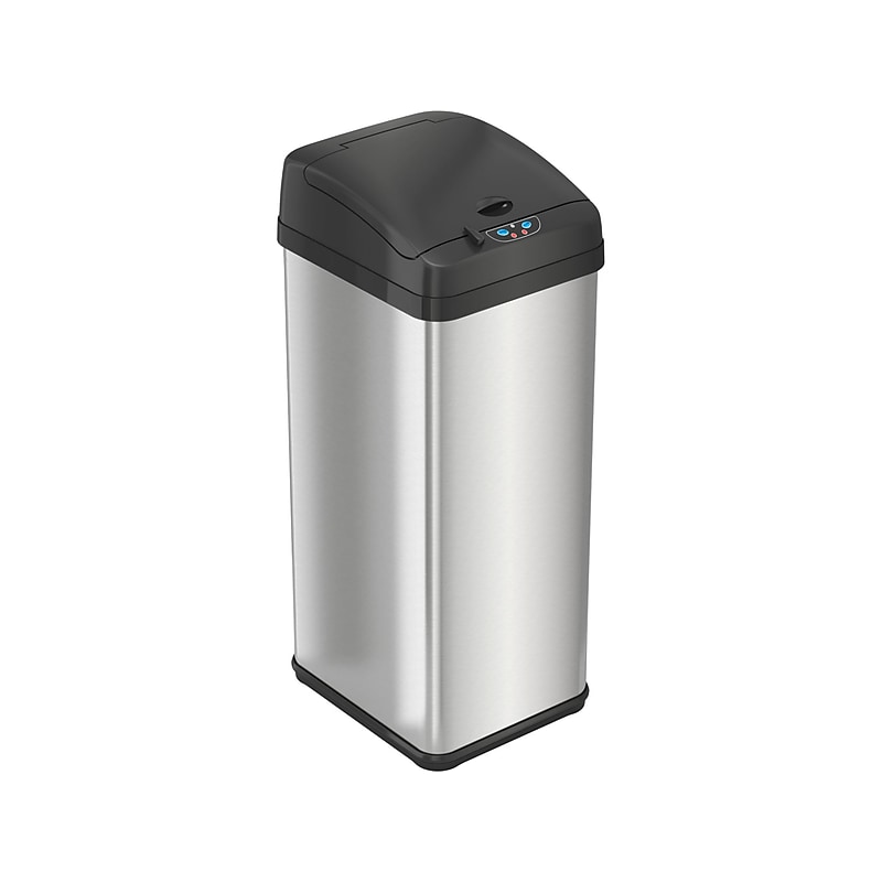 HLS Commercial Stainless Steel Sensor Trash Can with Automatic Lid, 13-Gallon, Silver (HLS13MX) image 1