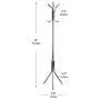 Mind Reader Coat Rack Freestanding Coat Tree, Silver, Metal (CRACK11-SIL)~#|#~7A4FF5C4-070B-4B70-934A709751C7CBAA_sc7