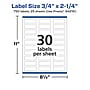 Avery Laser/Inkjet Multipurpose Rectangle Labels, 0.75" x 2.25", White, 750 Labels/Pack (94216)~#|#~7A59EE0C-C300-4417-8CC358D8C49653D2_sc7