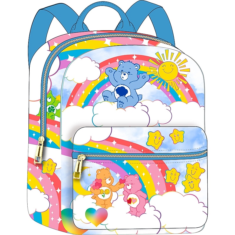 Kids Care Bears Rainbow Print Backpack, Multicolor image 1