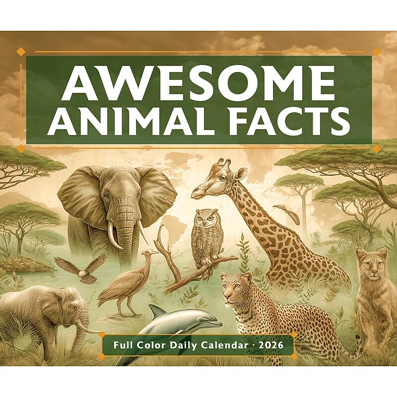 2026 Willow Creek Awesome Animal Facts 6.2" x 5.4" Day-to-Day Calendar (55151) image 1