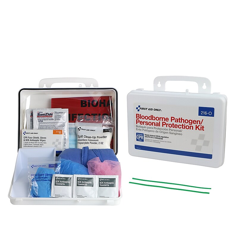 First Aid Only Bloodborne Pathogen Spill Kit & PPE Kit with CPR Pack, 29 Pieces (216-O) image 1