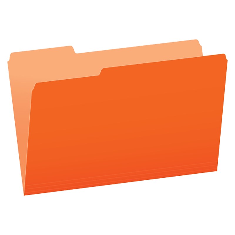 Pendaflex Two-Tone File Folder, 3-Tab, Legal Size, Orange, 100/Box (153 1/3 ORA) image 1