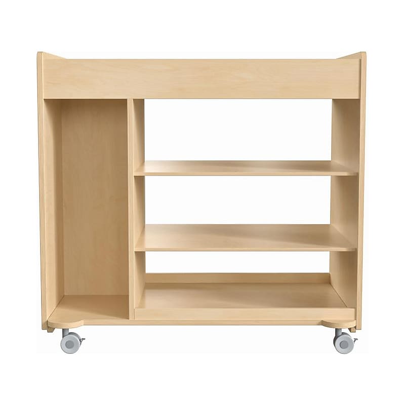 Flash Furniture Bright Beginnings Mobile 8-Section Storage Cart, 31.5"H x 33"W x 23"D, Natural Birch Plywood (MK-ME14504-GG) image 1