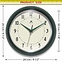 Infinity Instruments Round Retro Hunter Green Wall Clock, Aluminum, 9.5" (10940HG)~#|#~7A7843EA-AC74-4890-924CB9442E087A3F_sc7