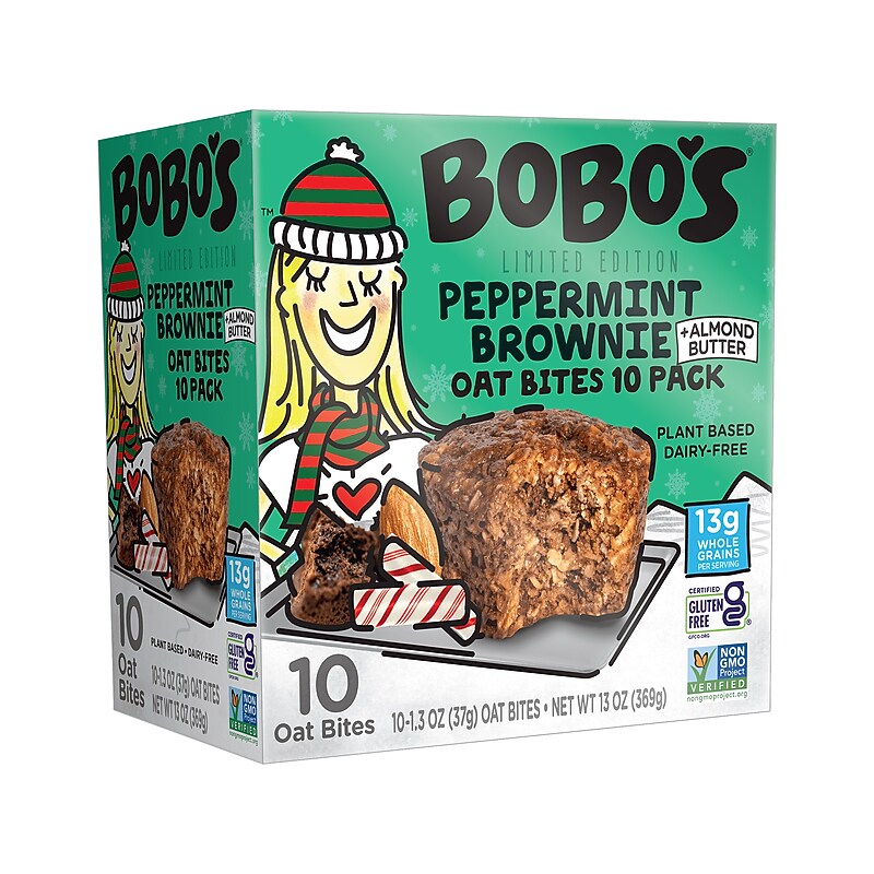 Bobo's Gluten Free Peppermint Brownie Oat Bites, 1.3 oz., 10 Bites/Box (541-D) image 1