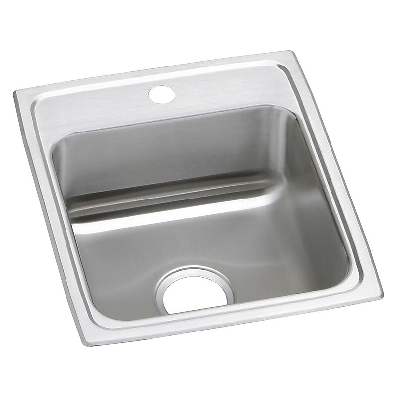 Elkay Celebrity 1-Hole Single-Bowl Drop-In Kitchen Sink, 20" x 17" x 7.13", Stainless Steel, Brushed Satin (PSR17201) image 1