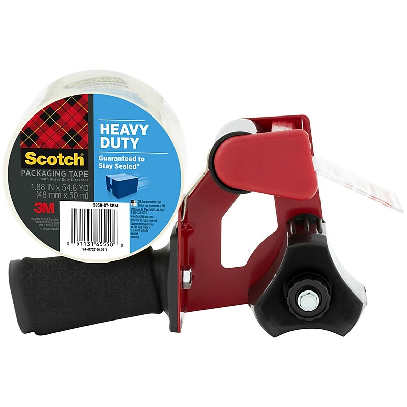 Scotch 2" Handheld Packing Tape Dispenser, Red (MMMST181) image 1