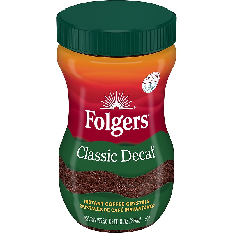 Folgers Classic Decaf Ground Coffee, Medium Dark Roast, 8 oz., Each (SMU20630) image 1