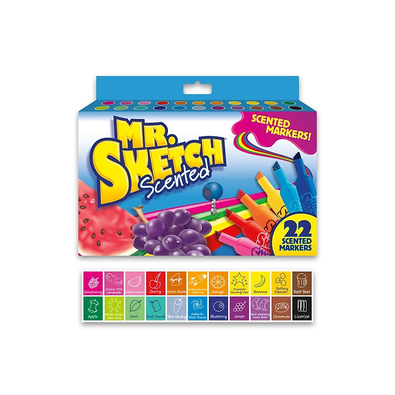 Mr. Sketch Scented Markers, Chisel Tip, Assorted Colors, 22 Count, (2054594) image 1