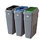 CleanRiver LeanStream Plastic Three-Stream Recycling Station, 69 Gallon, Gray (LS3-002)~#|#~7A87B26C-DF23-4B65-A7A6232211061D48_sc7