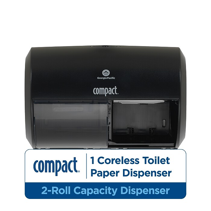 Compact 2-Roll Side-by-Side Coreless Toilet Paper Dispenser by GP