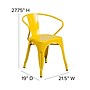 Flash Furniture Luna Indoor-Outdoor Chair with Arms, Yellow with Teak Seat (CH31270YLPL1T)~#|#~7A98A679-CB89-4D7C-9669DDBB283DE62B_sc7