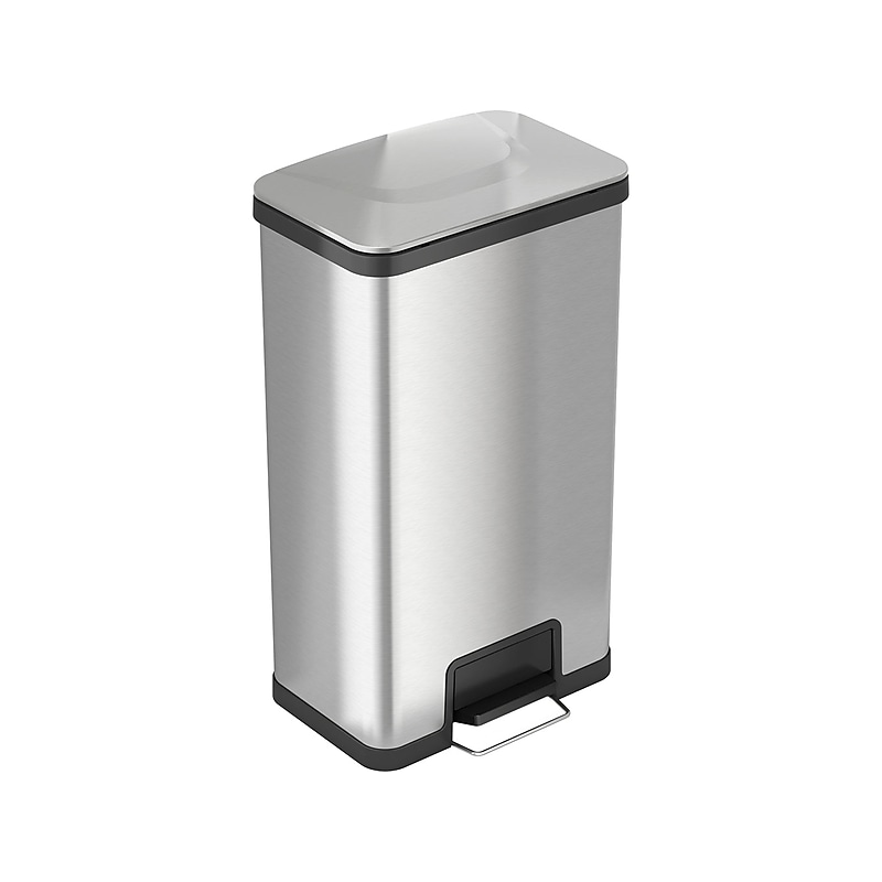 HLS Commercial Stainless Steel Step Trash Can with Hinged Lid, 18-Gallon, Silver (HLS18SS) image 1