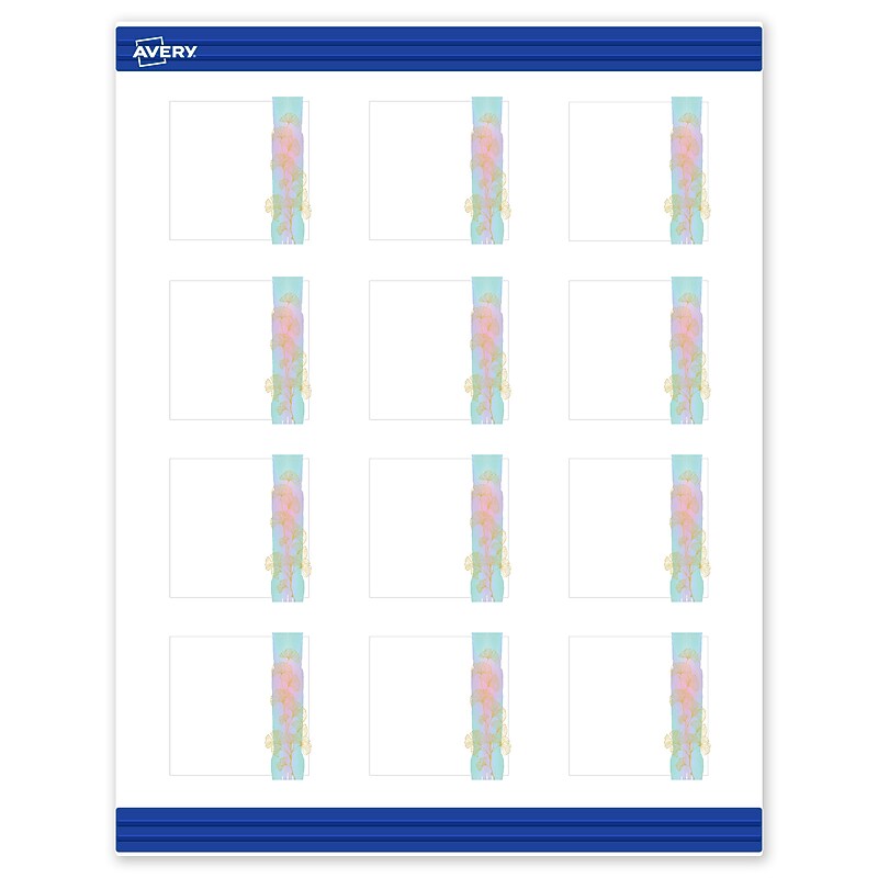 Avery Floral Design Matte Blank Card, White, 120/Pack (S00-EVJ) image 1