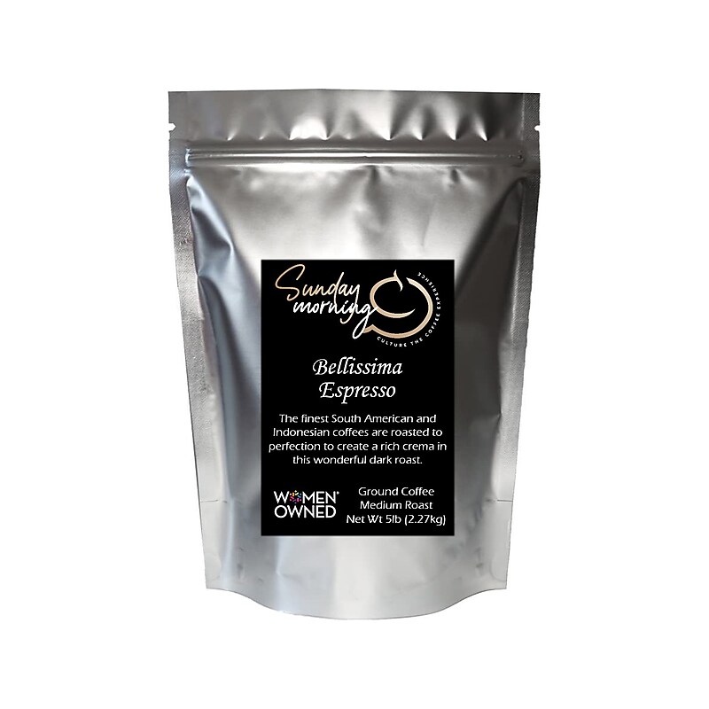 Sunday Morning Coffee  Bellissima Espresso, Medium Roast, 80 oz. (4F-KQH4-CTYU-5LB) image 1