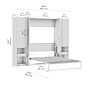 Bestar Avalon Full Murphy Bed and Storage Cabinets with Pull-Out Shelf (101W) - High-Gloss White~#|#~7AA299D1-5AE1-4447-B1FA17E2ED6C983E_sc7