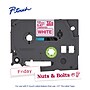 Brother P-touch Laminated Label Tape, ~1/2" x 26.2', Red on White (TZe232)~#|#~7AA620CB-1394-4582-A92097D6F4BFE0F5_sc7