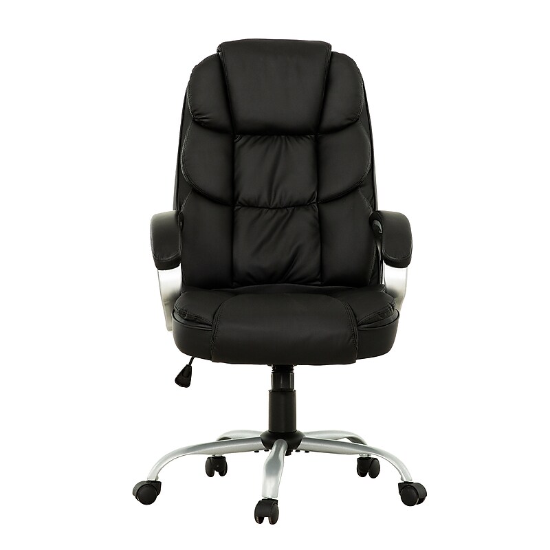 Sealy Posturepedic Spencer Ergonomic Faux Leather Swivel Executive Chair, Black (63075) image 1