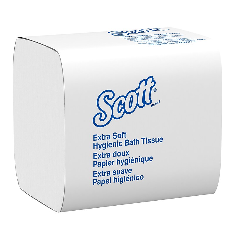 Scott Cotton Z-Fold Toilet Paper, 2-ply, White, 250 Sheets/Pack, 36 Packs/Carton (48280) image 1