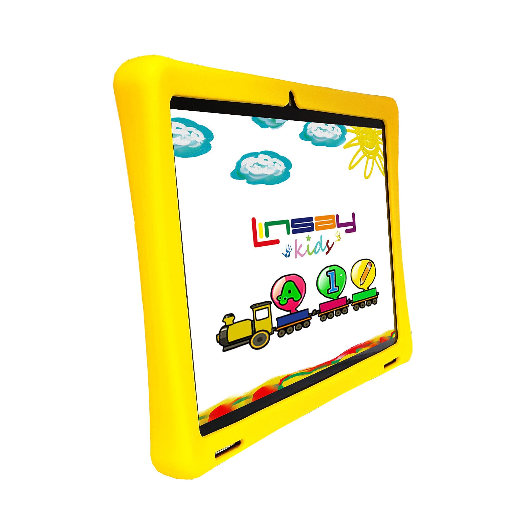 Linsay Octa Core 10.1″ Tablet, 128GB Storage, Android 15, Bundled with Yellow Kids Defender Case, Backpack, Stylus Pen Sansujyuku sansujyuku.com