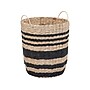 Household Essentials Multi Black Band Wicker Basket with Handles, Light Beige/Black (ML-6725)~#|#~7AB22848-1383-474E-9C38AA57007F5D41_sc7