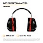 3M Peltor Optime 105 Over-the Head Earmuffs, 27 dB, Black/Red (H10A)~#|#~7AB253EB-1CA2-4BBB-9C4A61CDA9C288DB_sc7