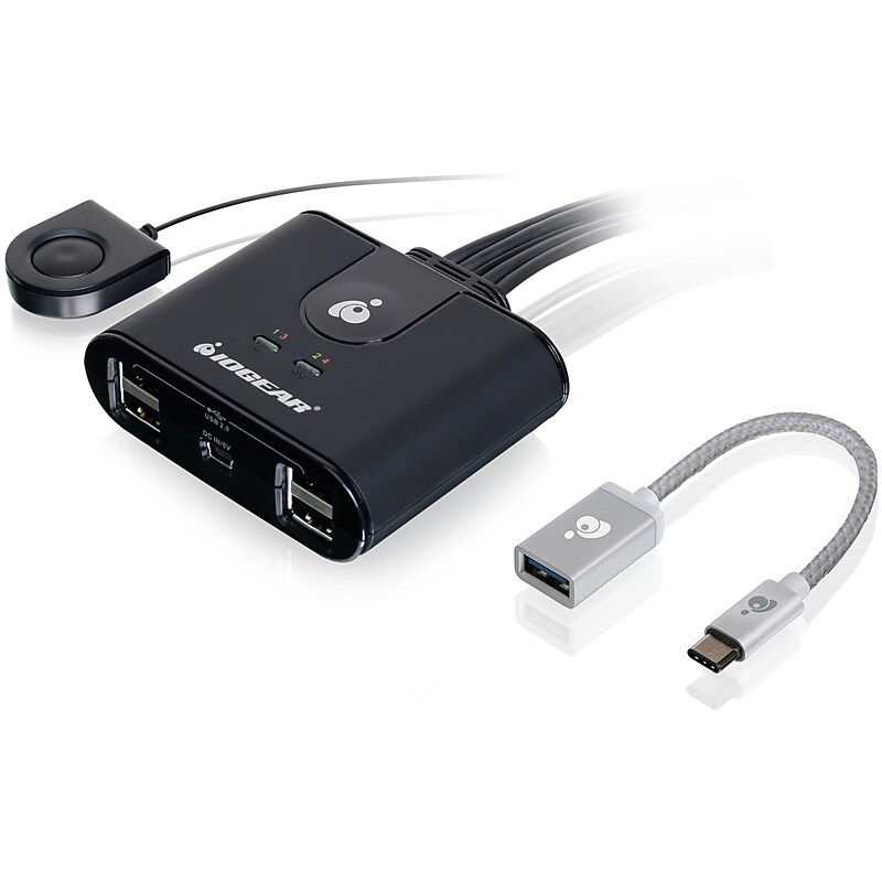 IOGEAR 4x4 USB Sharing Switch with USB-C Adapter (GUS404CA1KIT) image 1