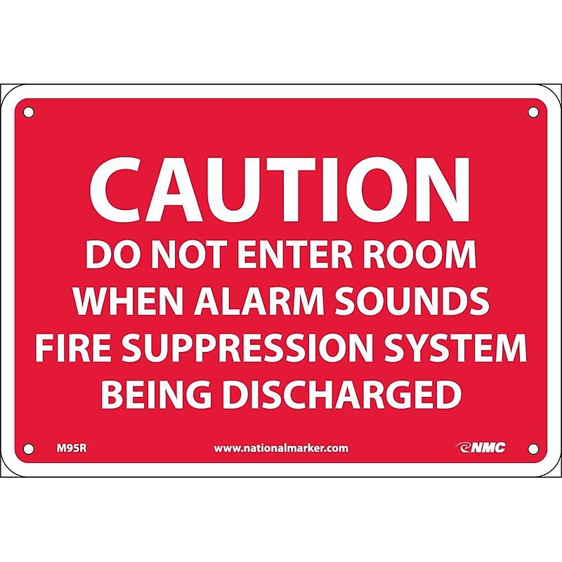 Caution Signs; Caution Do Not Enter Room When Alarm Sounds.., 7X10, Rigid Plastic image 1