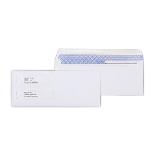 Staples Laser Check Size Gummed Security Tinted Business Envelopes, 3 5