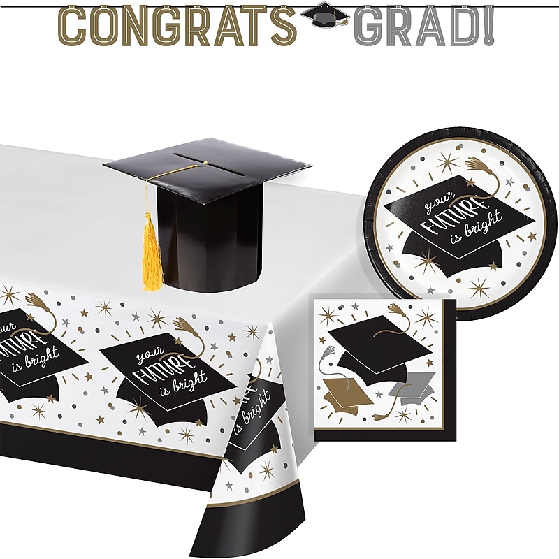 Creative Converting Glowing Grad Party Kit, Serves 8 (DTC9208E4A) image 1