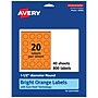 Avery Laser/Inkjet Multipurpose Circle Labels, 1.5" Dia., Bright Orange, 800/Pack (94506)~#|#~7AC83CBB-51A6-46CC-8B8C5D0FECA6A41F_sc7