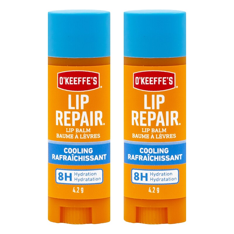 O'Keeffe's Lip Repair Cooling Lip Balm, 0.15 oz Stick, 2/Pack (K1710402) image 1