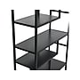 Household Essentials Jamestown 65" 6-Shelf Bookcase, Black Oak/Black Laminate/Steel (8181-1)~#|#~7ACFFC8E-D028-4ED8-AD922B2A18C1A49D_sc7