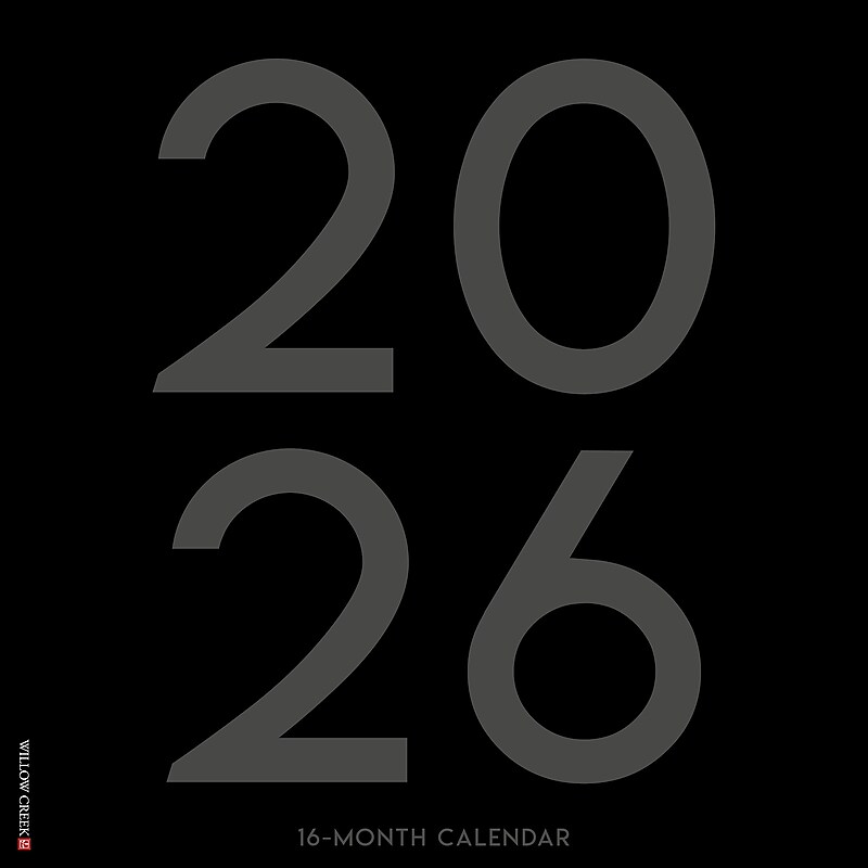 2026 Willow Creek Big Day 12" x 12" Monthly Wall Calendar, Black/White (50255X) image 1