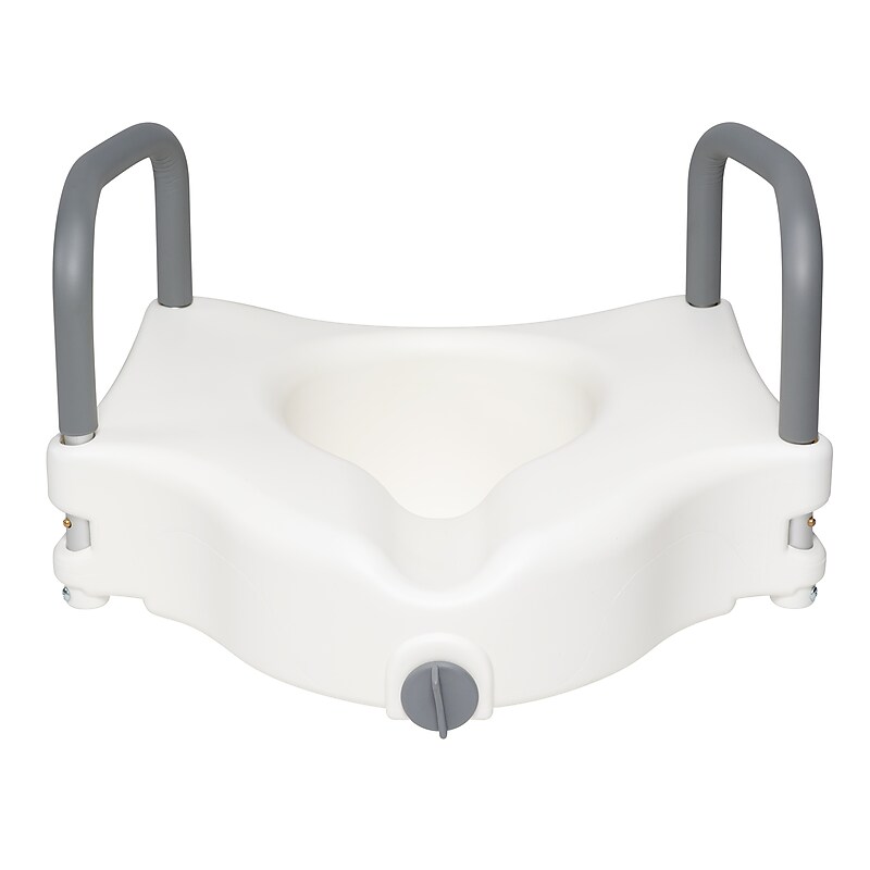 Dynarex Locking Elongated Raised Toilet Seat With Arms (10360) image 1
