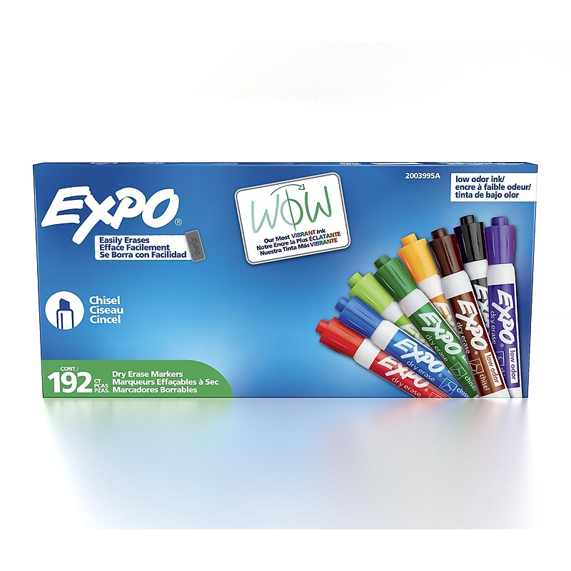 Expo Dry Erase Markers, Chisel Tip, Assorted Colors, 192/Pack (2003995) image 1