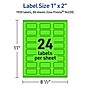 Avery Laser/Inkjet Multipurpose Rectangle Labels, 1" x 2", Neon Green, 1920/Box (94220)~#|#~7AE06F83-FAB3-4A30-AD8B75B182957B5C_sc7