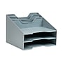 Mind Reader 5-Compartment Plastic Desk Tray, Gray (ANCHBOX5-GRY)~#|#~7AE281E8-0544-450D-BAC66D89C752EC62_sc7