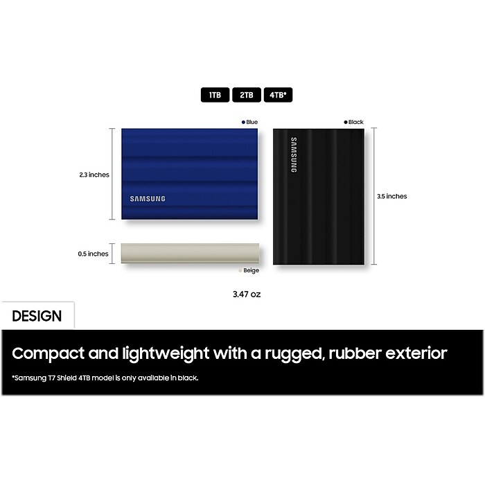 Samsung T7 Shield 2TB USB 3.2 External Solid-State Drive (MU
