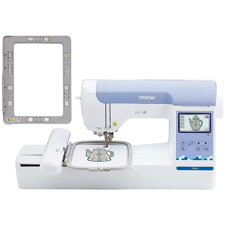 Brother Embroidery Machine with 4" x 7" Magnetic Embroidery Hoop Frame (PE900) image 1