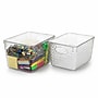 Azar Displays Diamond 6"W Tote Bin, Clear, 2/Pack (556911-2PK)~#|#~7AF6A3F4-E0DA-41C3-BDAA2B19E546B4AA_sc7