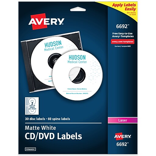その他 Group Groove SPRING09 CD&DVD Avery Color Laser CD Labels, Matte White, 2 Labels/Sheet, 15