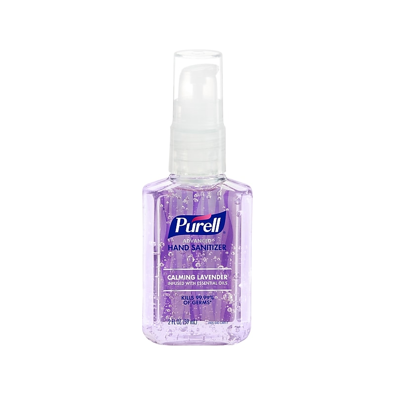 PURELL 70% Alcohol Gel Hand Sanitizer, Calming Lavender Scent, 2 fl. oz., 24/Pack (3905-24-CMR) image 1