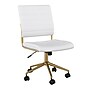Martha Stewart Ivy Armless Faux Leather Swivel Office Chair, White/Polished Brass (CH2209211WHGLD)~#|#~7B029C7F-43C6-4BA6-9E6B3453C81F885B_sc7