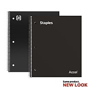 Staples Premium 1-Subject Notebook, 8.5" x 11", Graph Ruled, 100 Sheets, Black (TR58322)