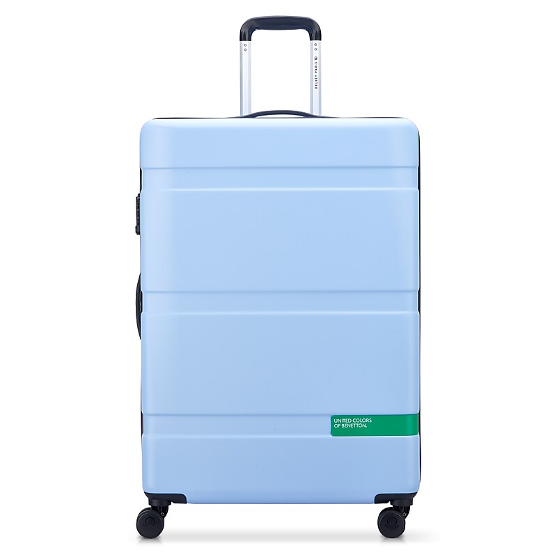 United Colors of Benetton x  DELSEY PARIS Now! 27" Hardside Carry-On Luggage with Spinner Wheels, Light Blue (B4376282112) image 1