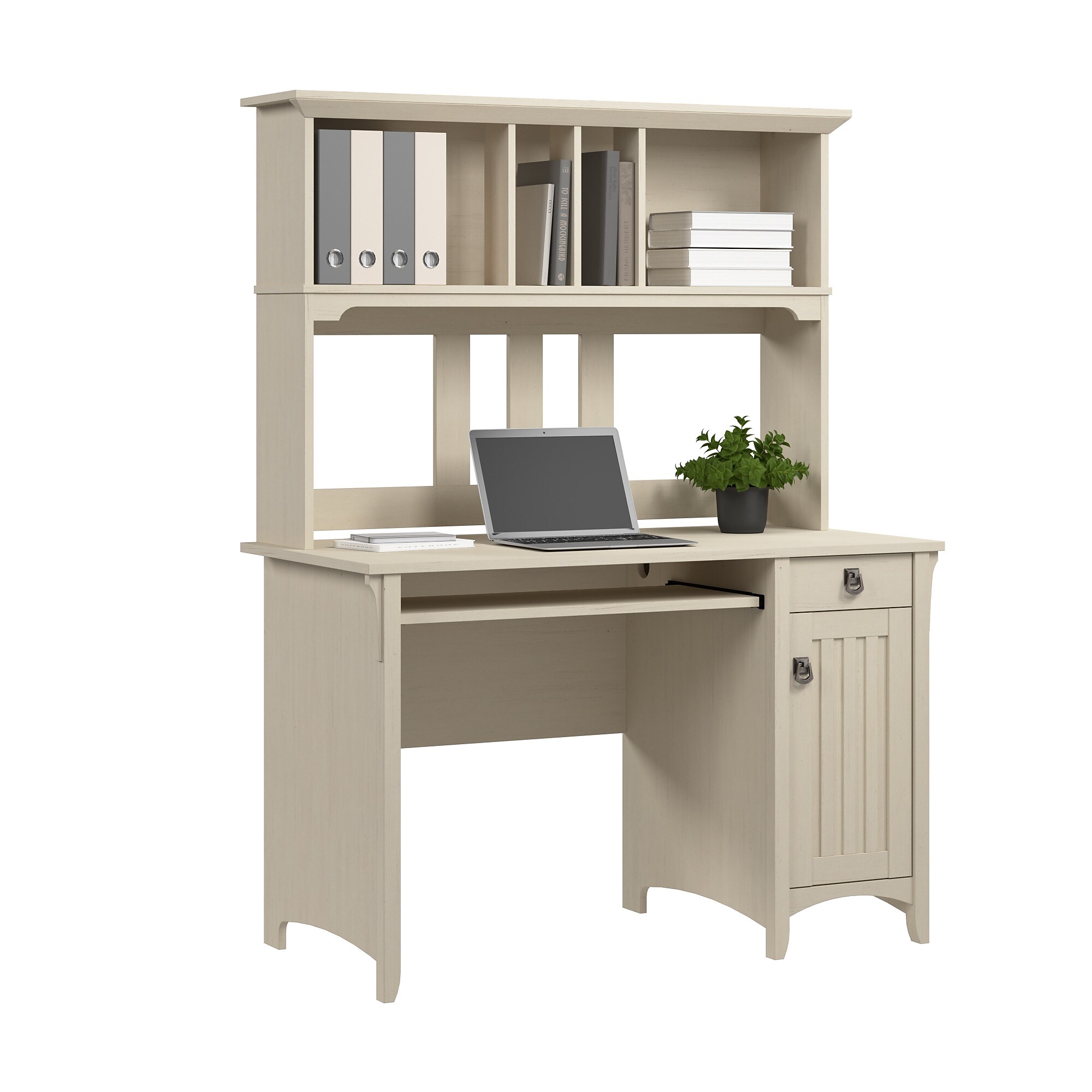 Bush Home Salinas Small Computer Desk with Hutch, Antique White (MY72208-03) Sansujyuku sansujyuku.com